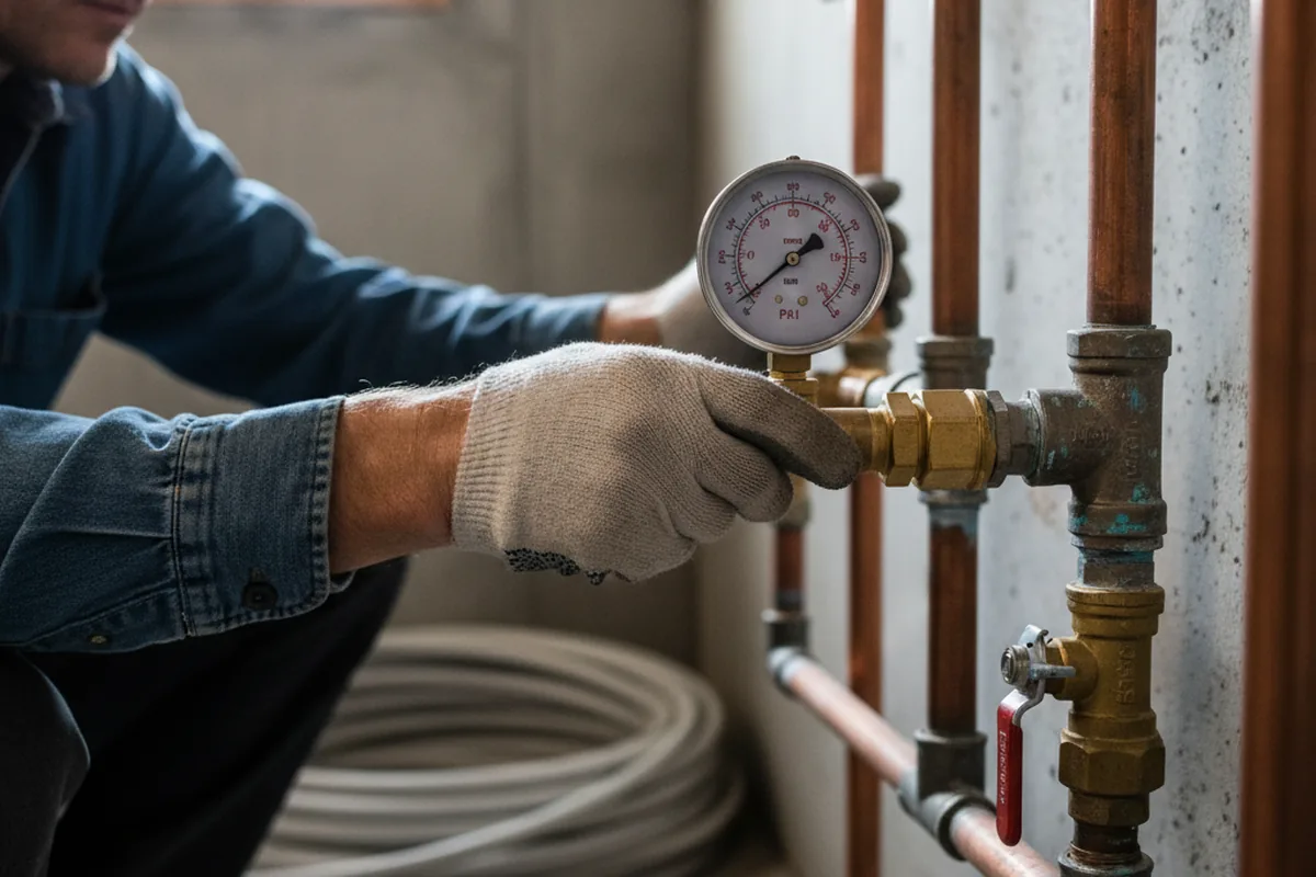 Pressure testing a repaired line during Water Line Repair in Hammonton